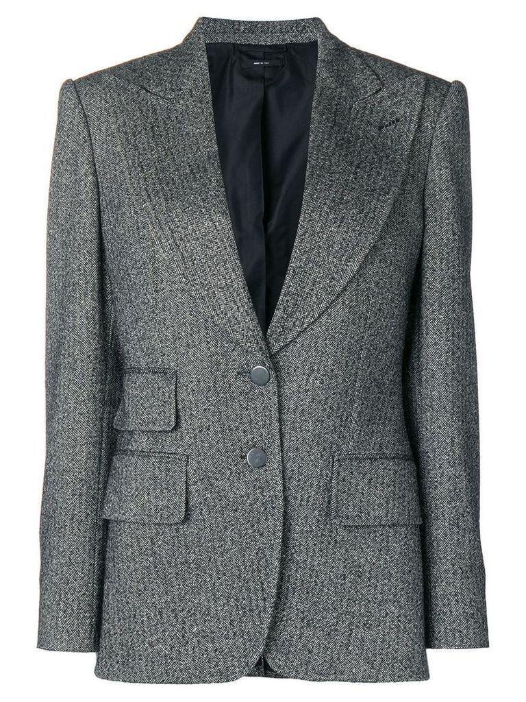 Tom Ford double-breasted tweed blazer - Black