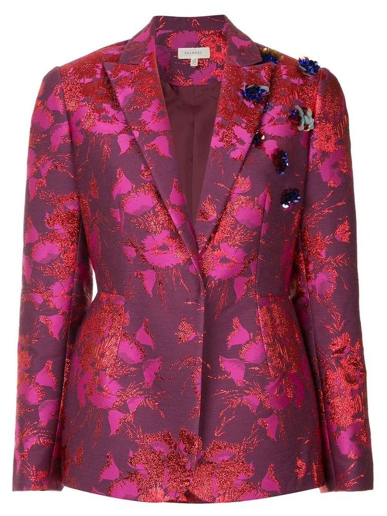 Delpozo floral embroidered blazer - PINK