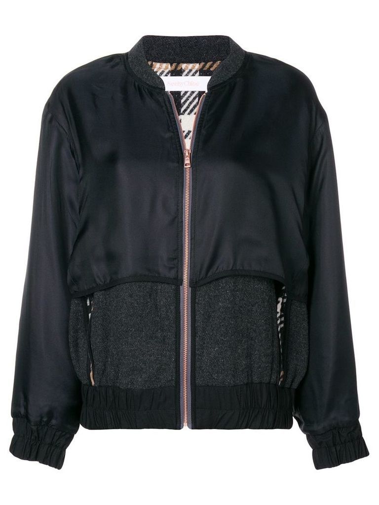See by Chloé contrast bomber jacket - Black