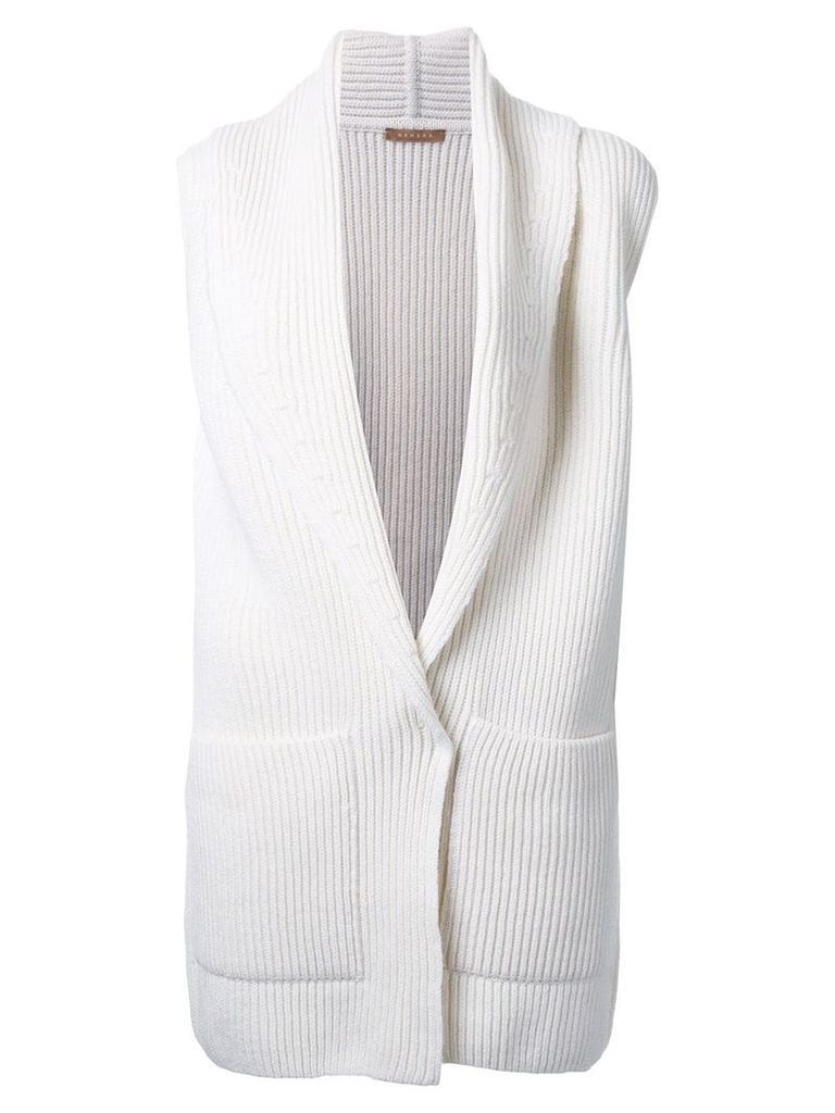 Nehera cable knit cardi-coat - White