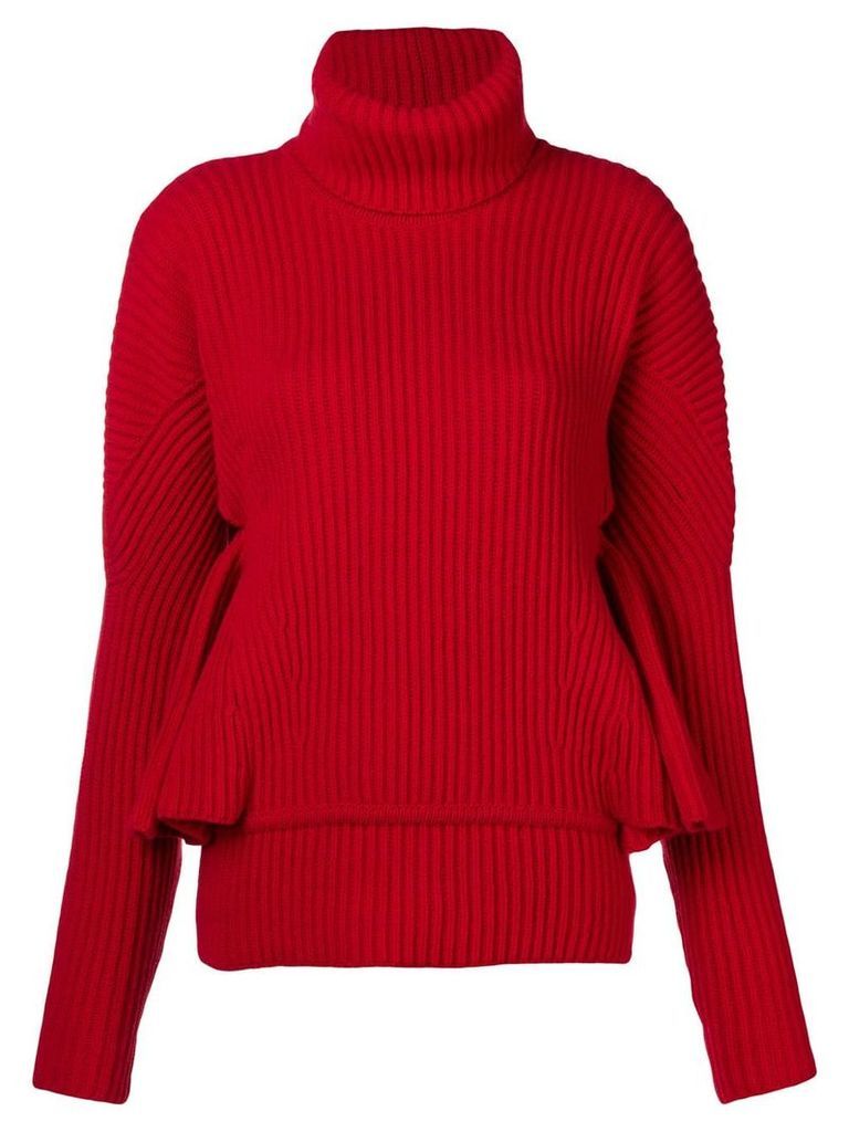 Antonio Berardi ruffle sleeve sweater - Red