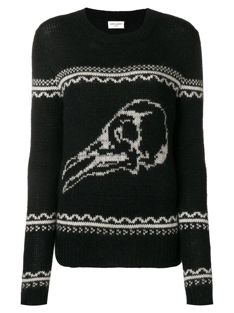 Saint Laurent skull knit sweater - Black