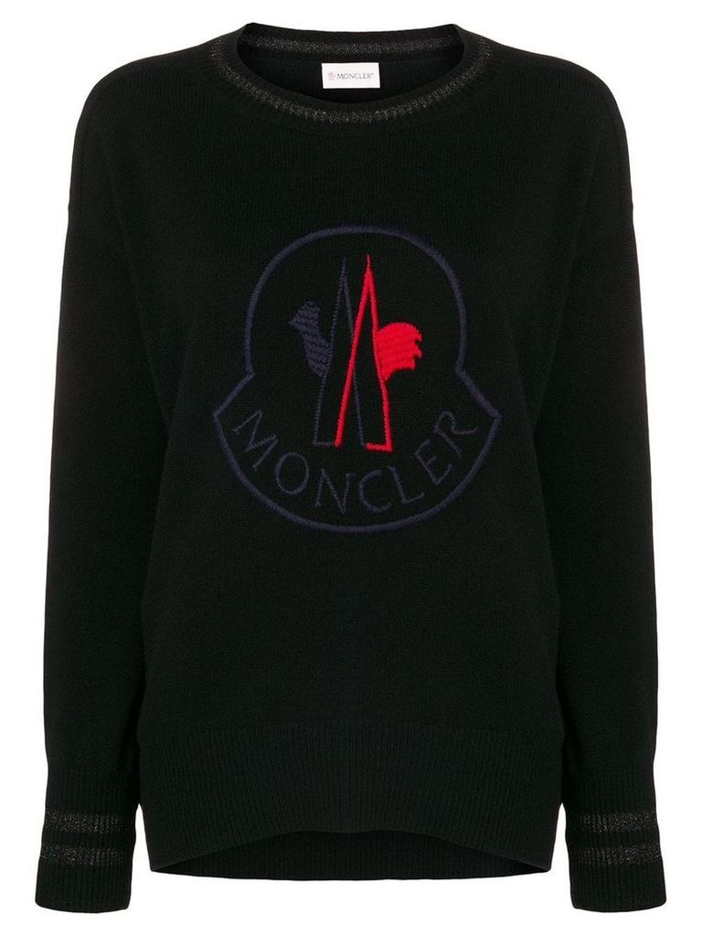 Moncler embroided logo sweater - Black