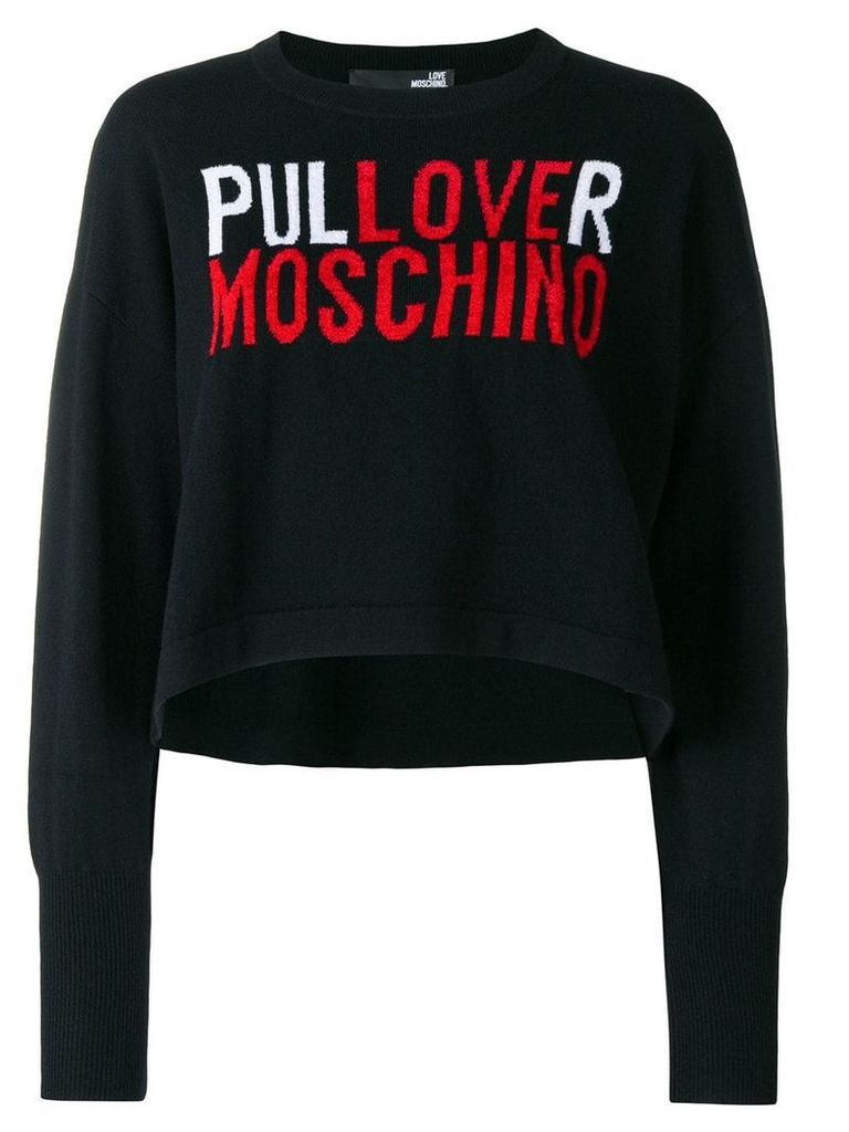 Love Moschino logo embroidered sweater - Black