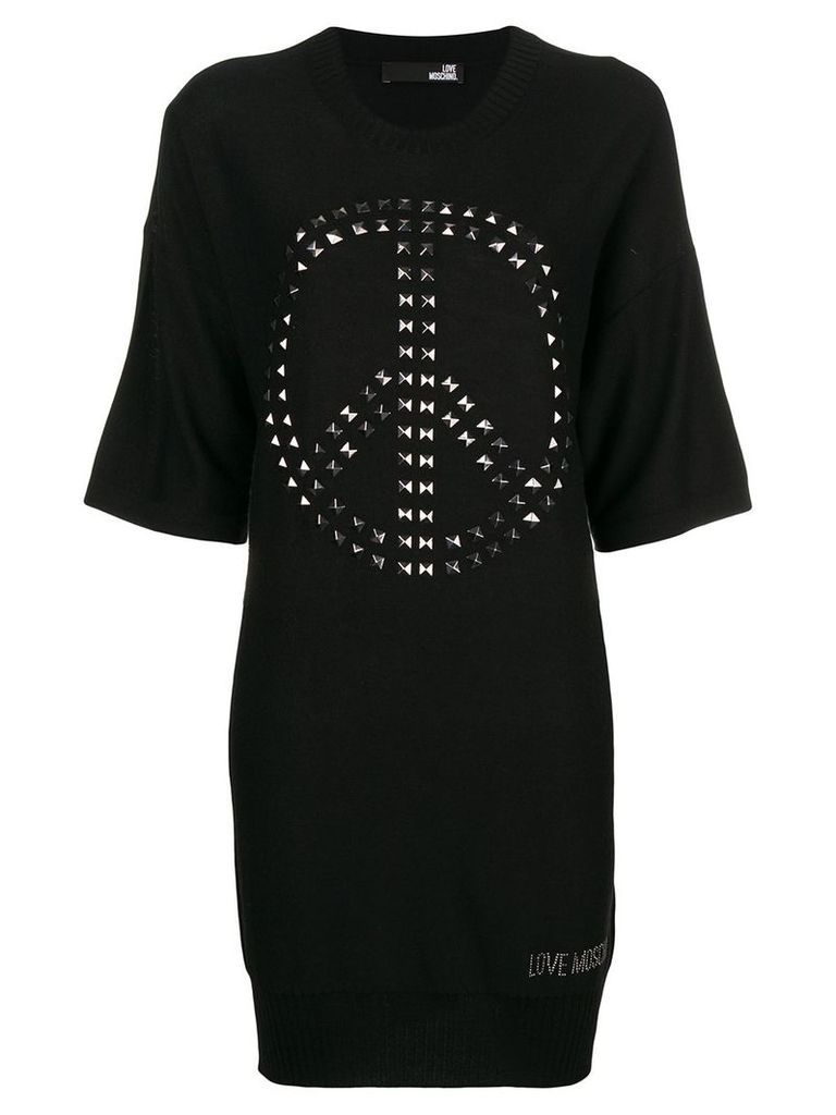 Love Moschino knitted embellished sweater dress - Black