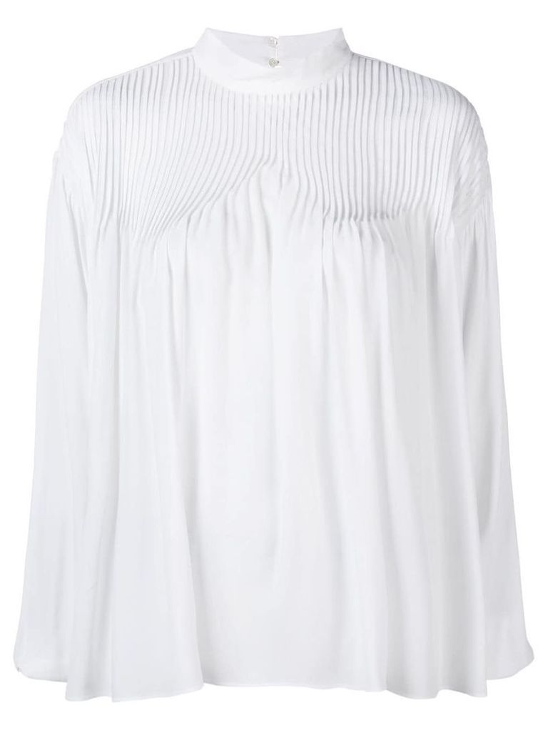 Nº21 pleat detail blouse - White