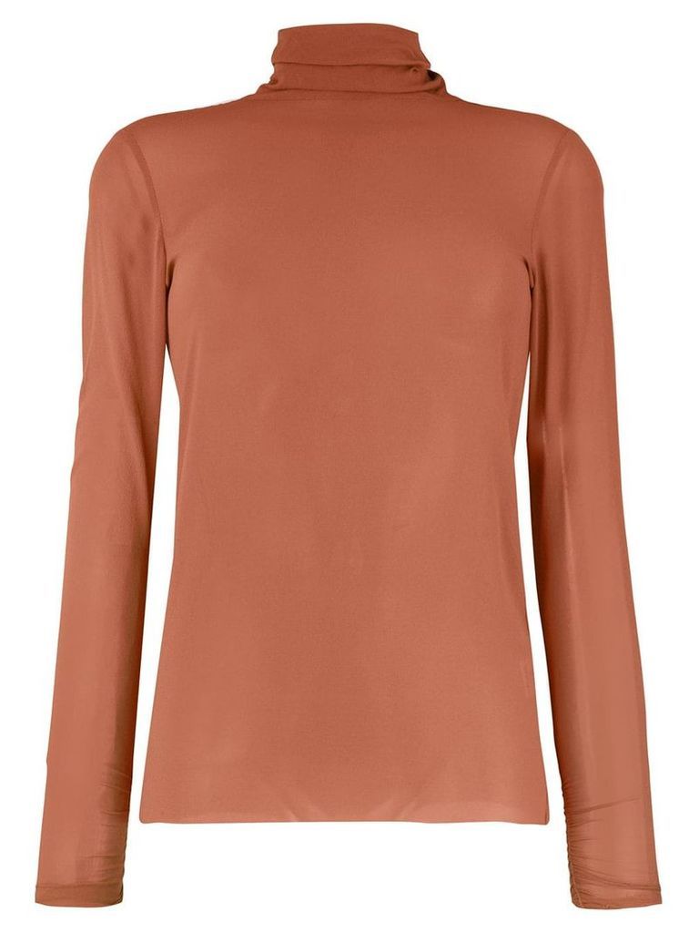 Nude turtle neck blouse - PINK