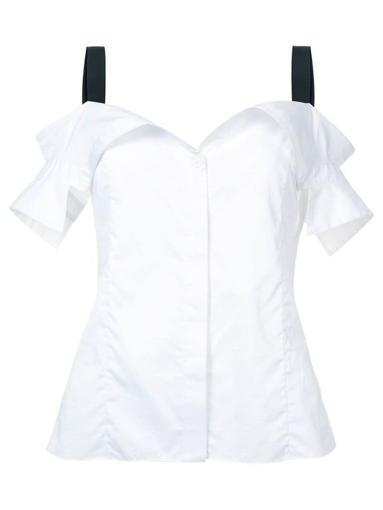 Jason Wu Collection contrast strap cold-shoulder shirt - White