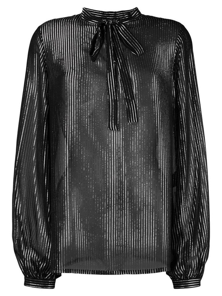 Saint Laurent striped lamé shirt - Black