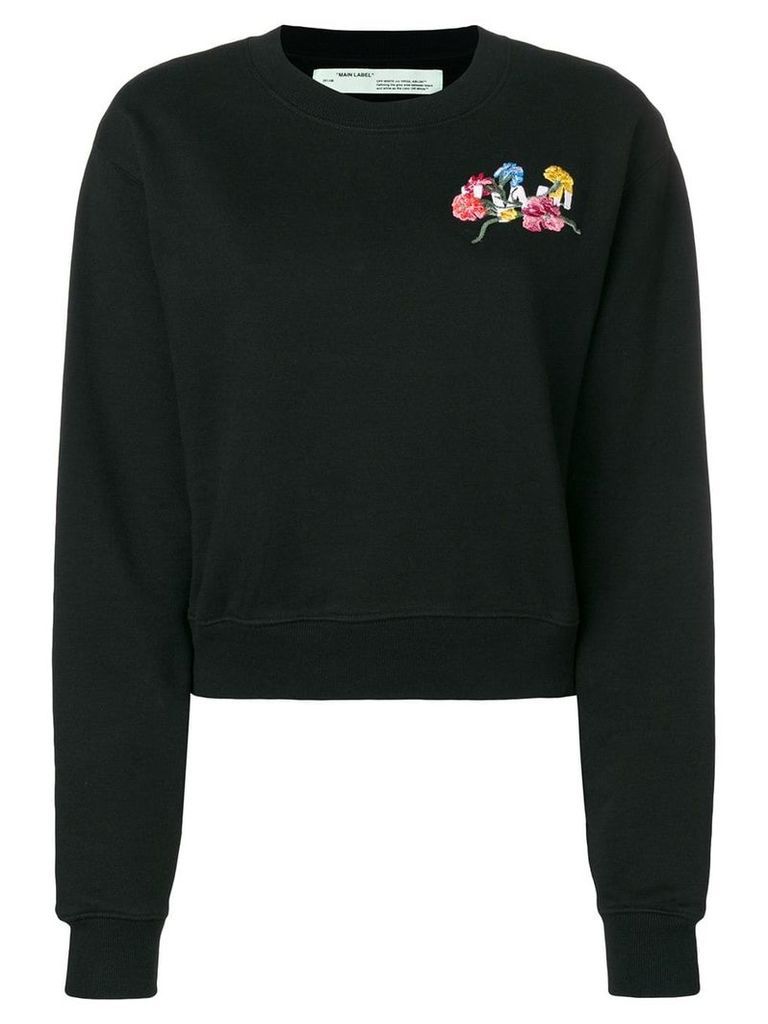Off-White embroidered chest patch sweatshirt - Black