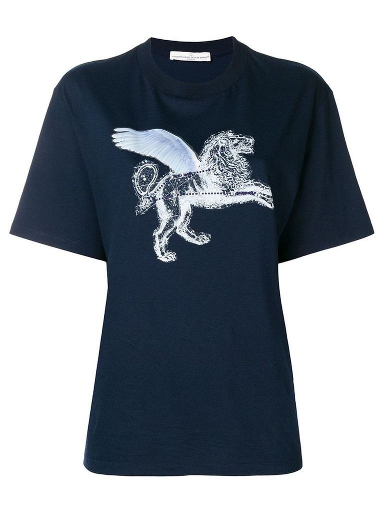 Golden Goose strass lion print T-shirt - Blue
