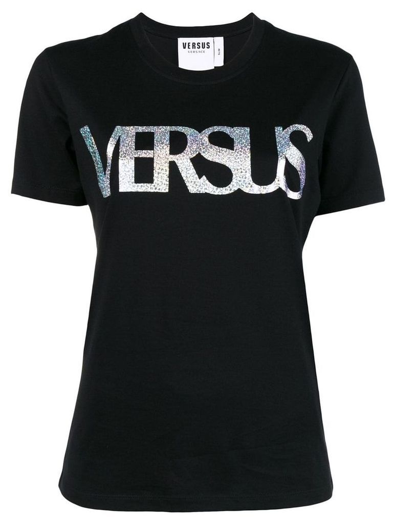 Versus front logo printed T-shirt - Black