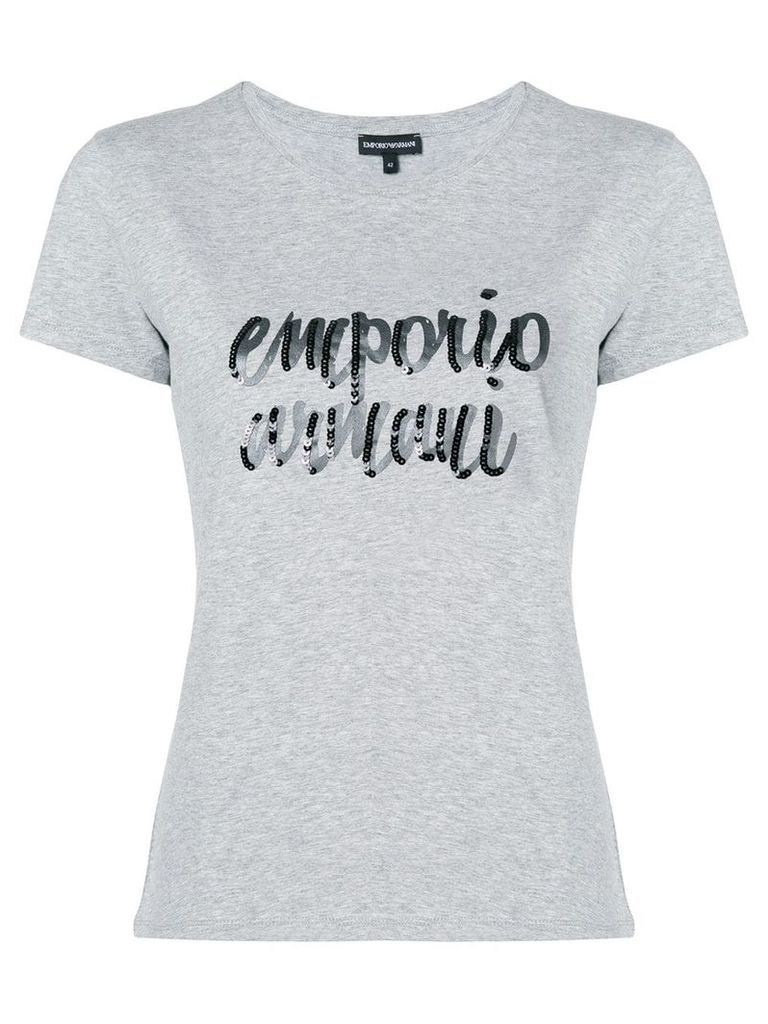Emporio Armani logo patch T-shirt - Grey