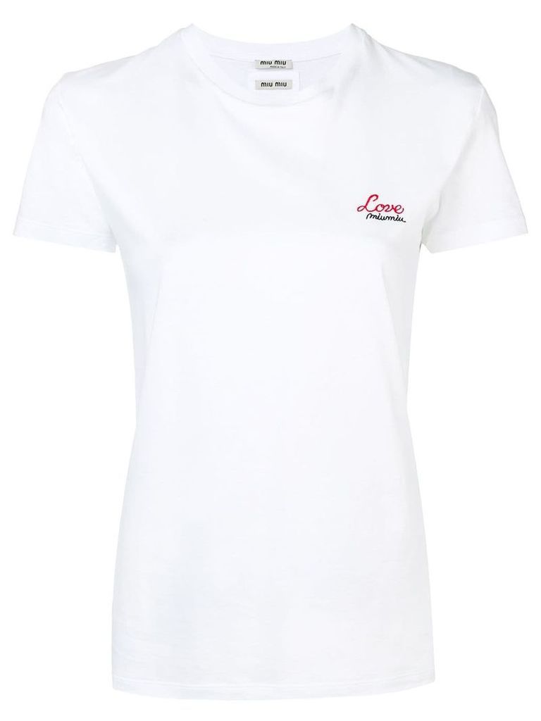 Miu Miu embroidered T-shirt - White