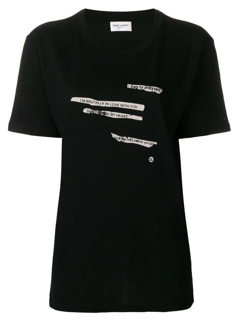 Saint Laurent printed text T-shirt - Black