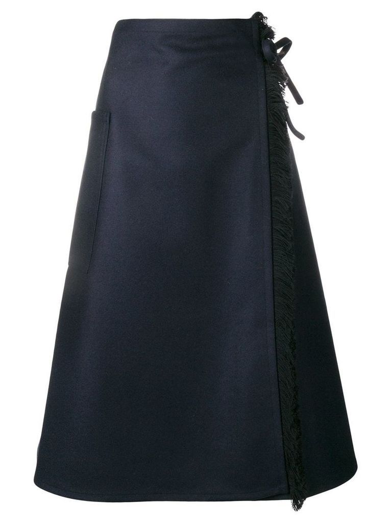 Sofie D'hoore fringed wrap skirt - Blue