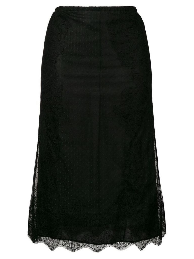 Valentino polka dots sheer skirt - Black