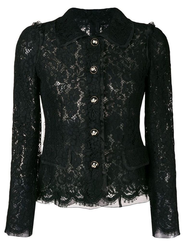 Dolce & Gabbana lace embroidered fitted jacket - Black