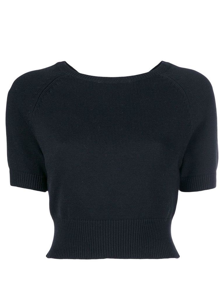 Cashmere In Love cropped knitted top - Black
