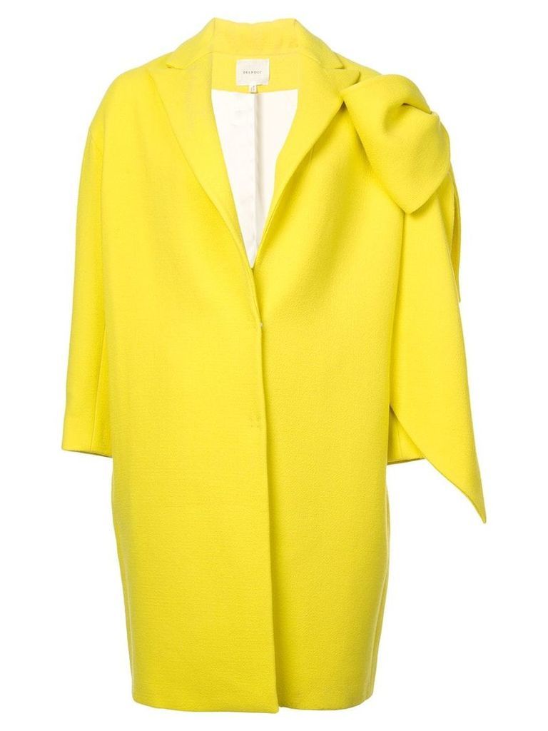 Delpozo bow-embellished cocoon coat - Yellow