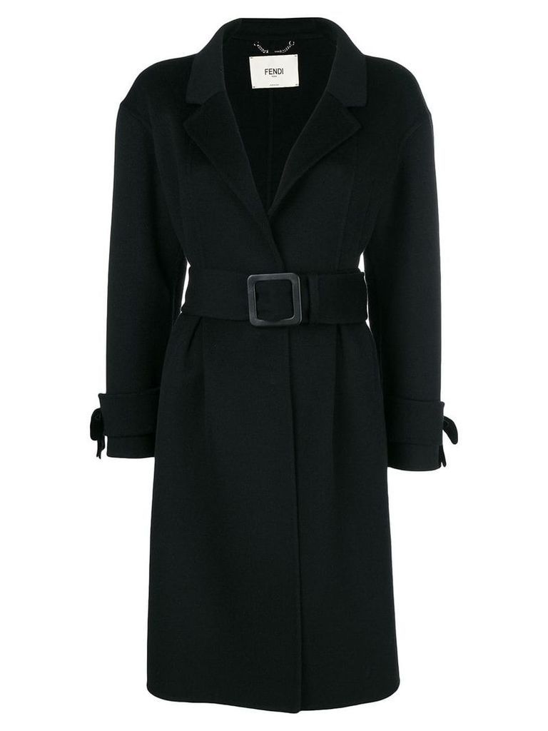 Fendi belted coat - Black