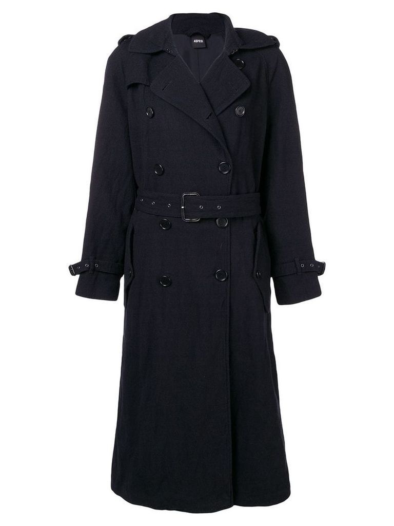 Aspesi double breasted trench coat - Blue