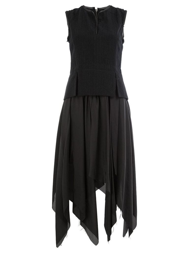 Masnada asymmetric full skirt dress - Black