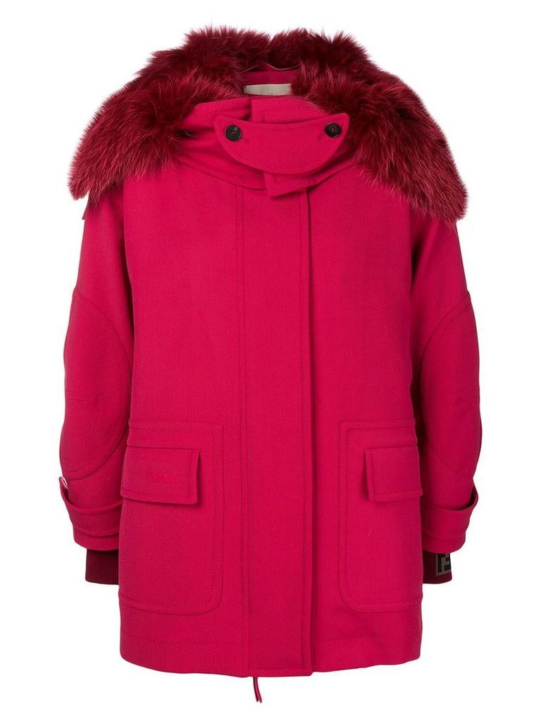 Fendi hooded parka jacket - Red