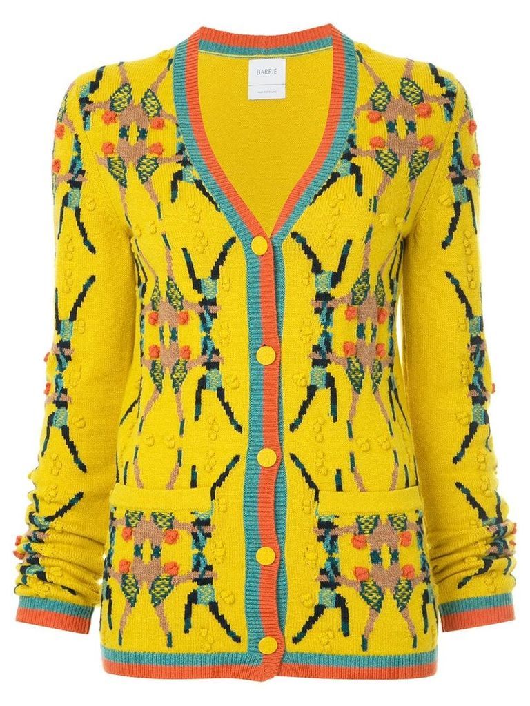 Barrie Chessboxing cashmere cardigan - Yellow