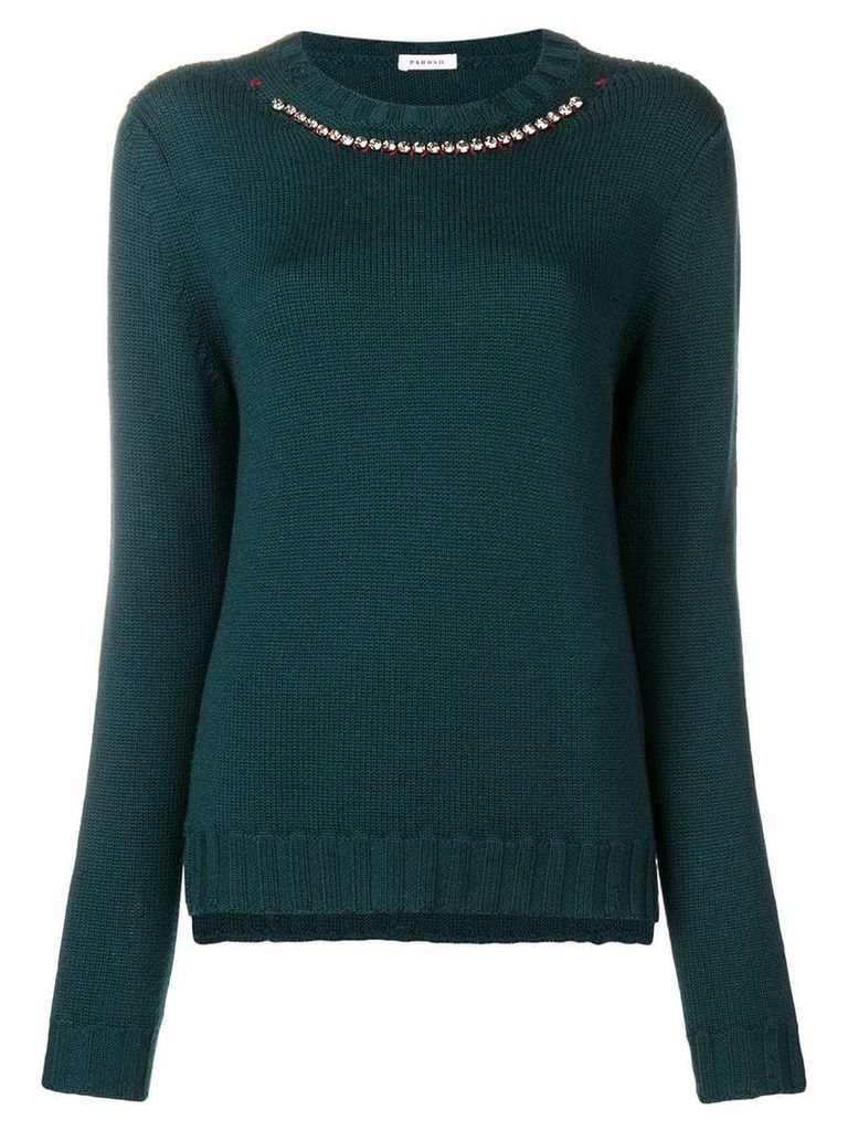 P.A.R.O.S.H. embellished collar jumper - Green