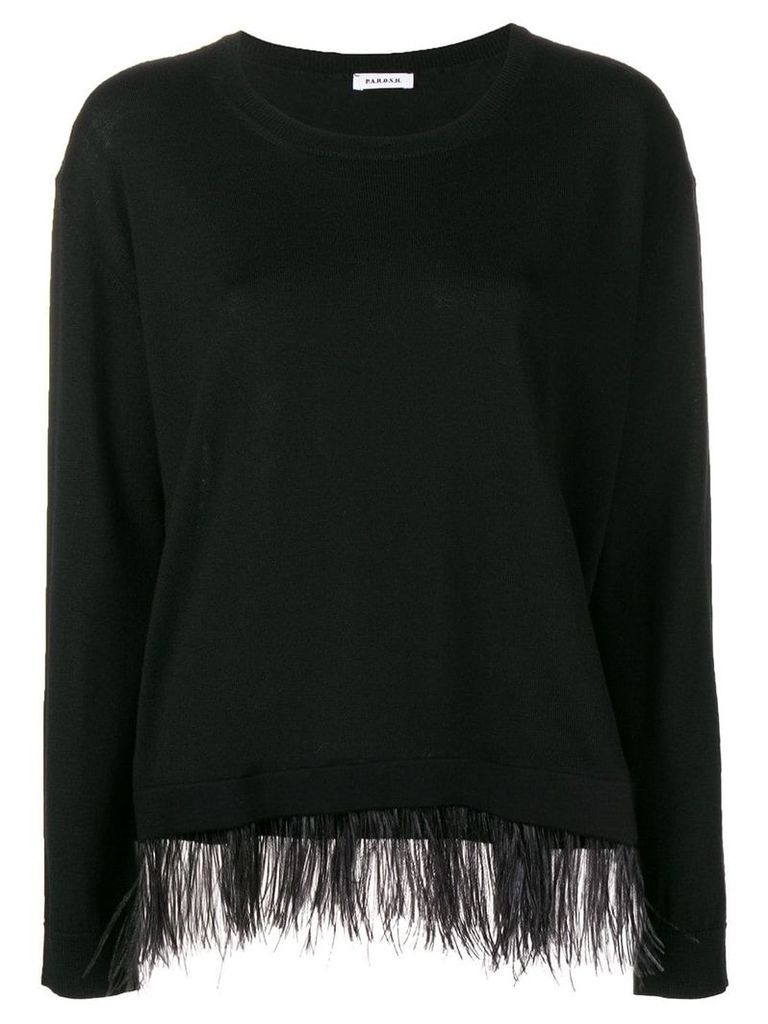 P.A.R.O.S.H. contrast trim knitted top - Black