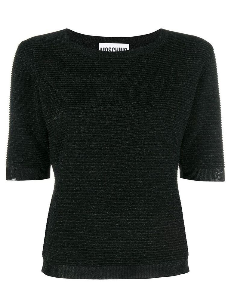 Moschino short-sleeve fitted sweater - Black