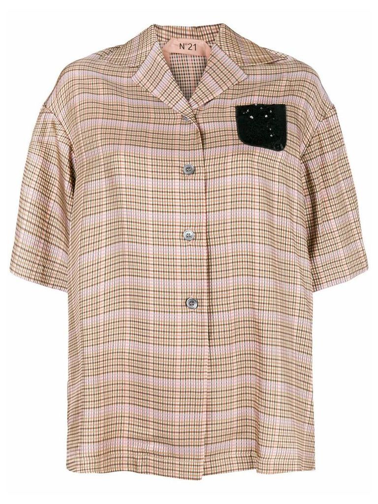 Nº21 short sleeved blouse - Brown