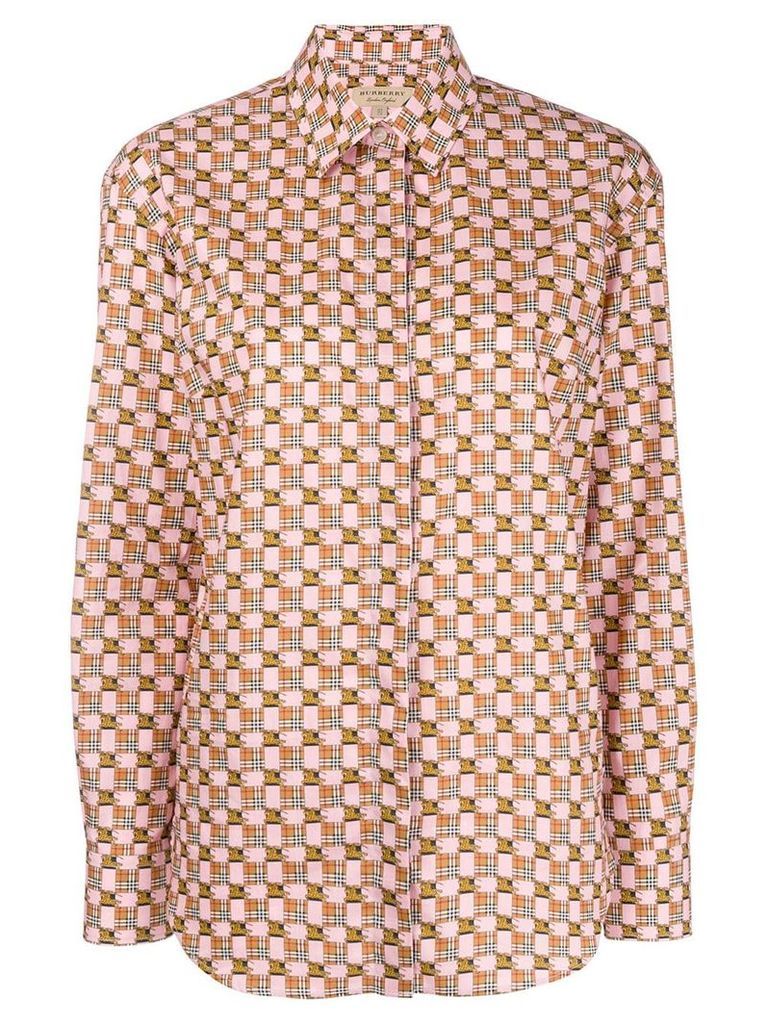 Burberry printed button down shirt - PINK