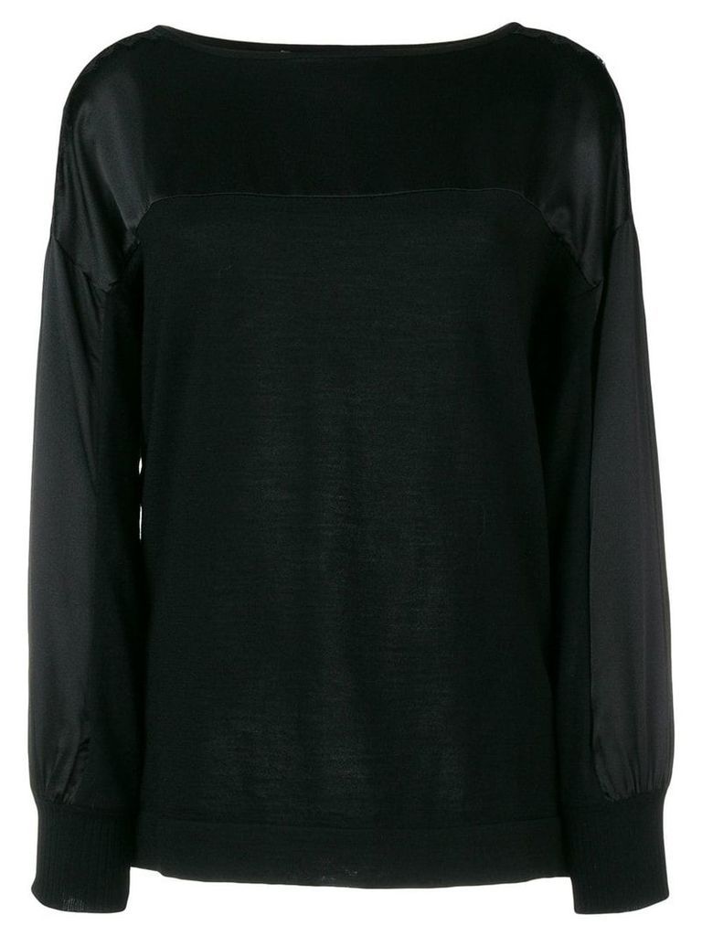 Alberta Ferretti lace panel sweatshirt - Black