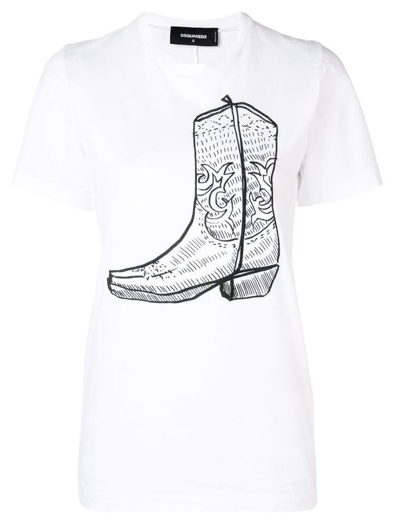 Dsquared2 Boot print T-shirt - White