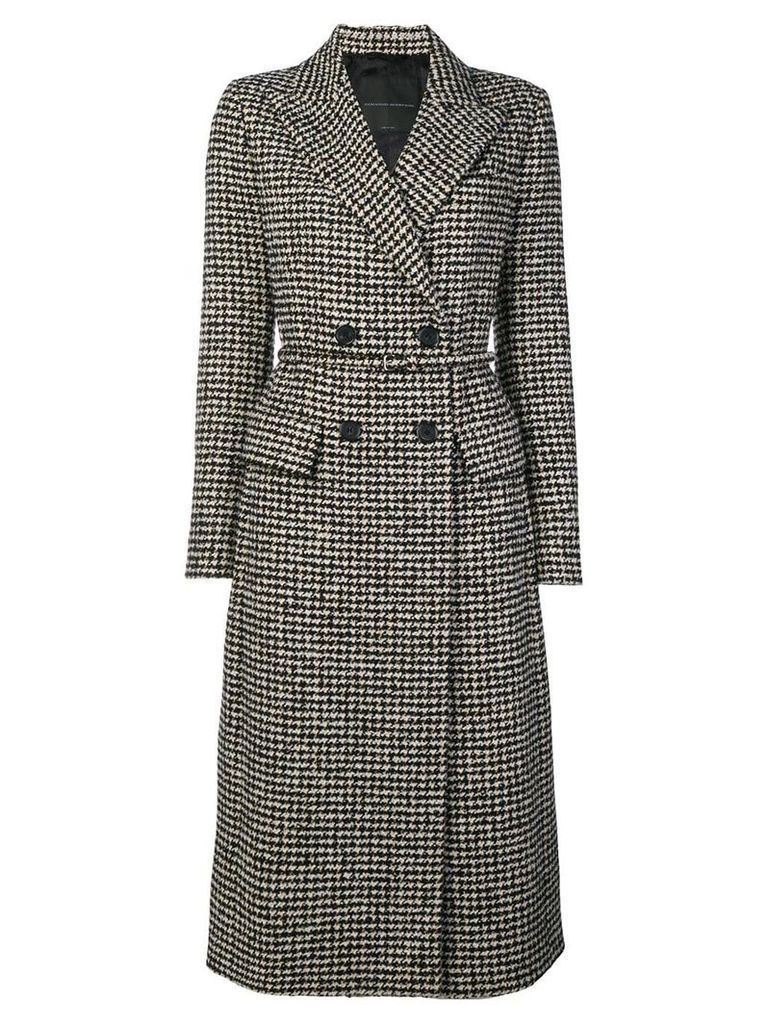 Ermanno Scervino checked double breasted coat - Black