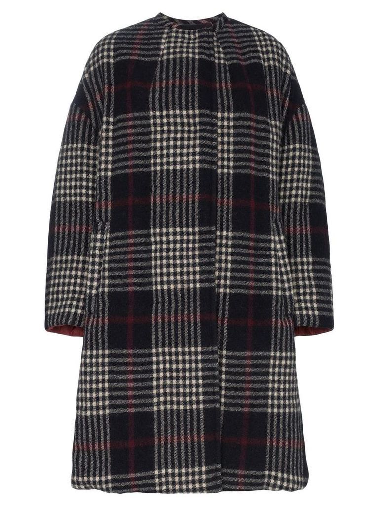Isabel Marant Harrison Checked Quilted Coat - Blue