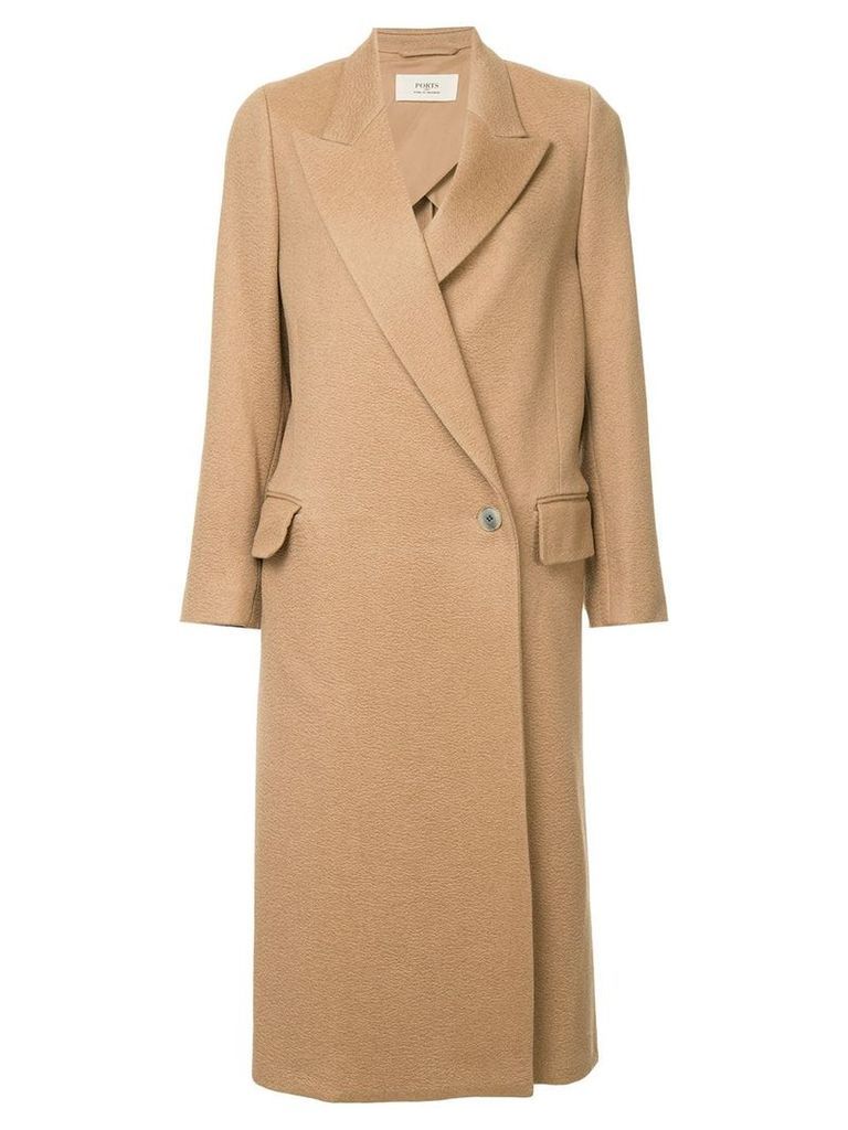 Ports 1961 single breasted coat - Brown
