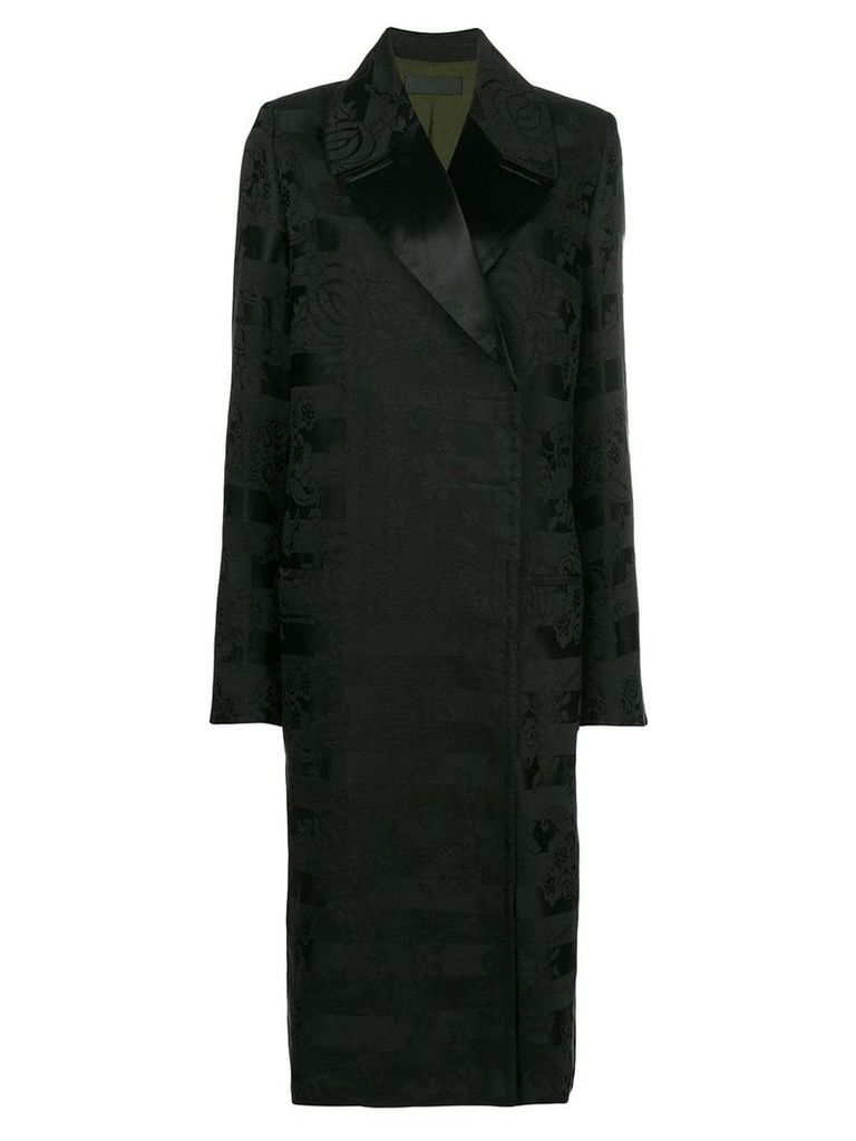 Haider Ackermann embroidered floral coat - Black