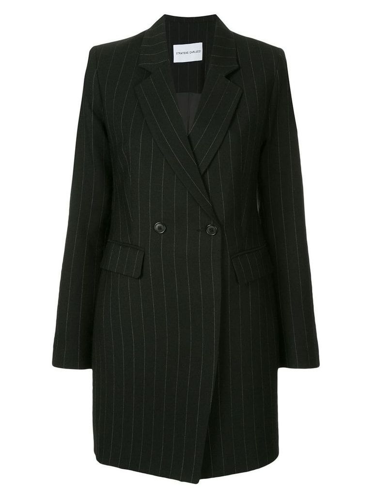 Strateas Carlucci striped plated blazer dress - Black