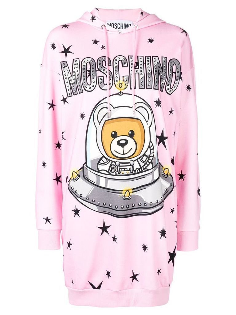 Moschino Space Teddie hoodie dress - PINK