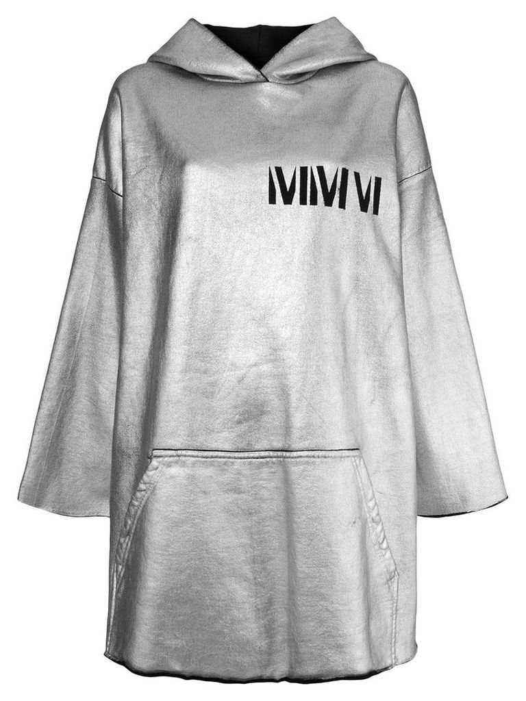 Mm6 Maison Margiela long hoodie - Grey