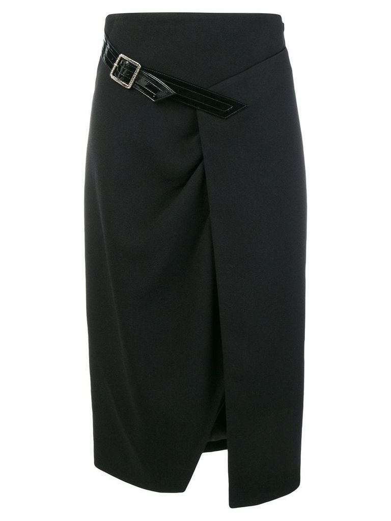 Givenchy wool cross-over mid-length skirt - Black
