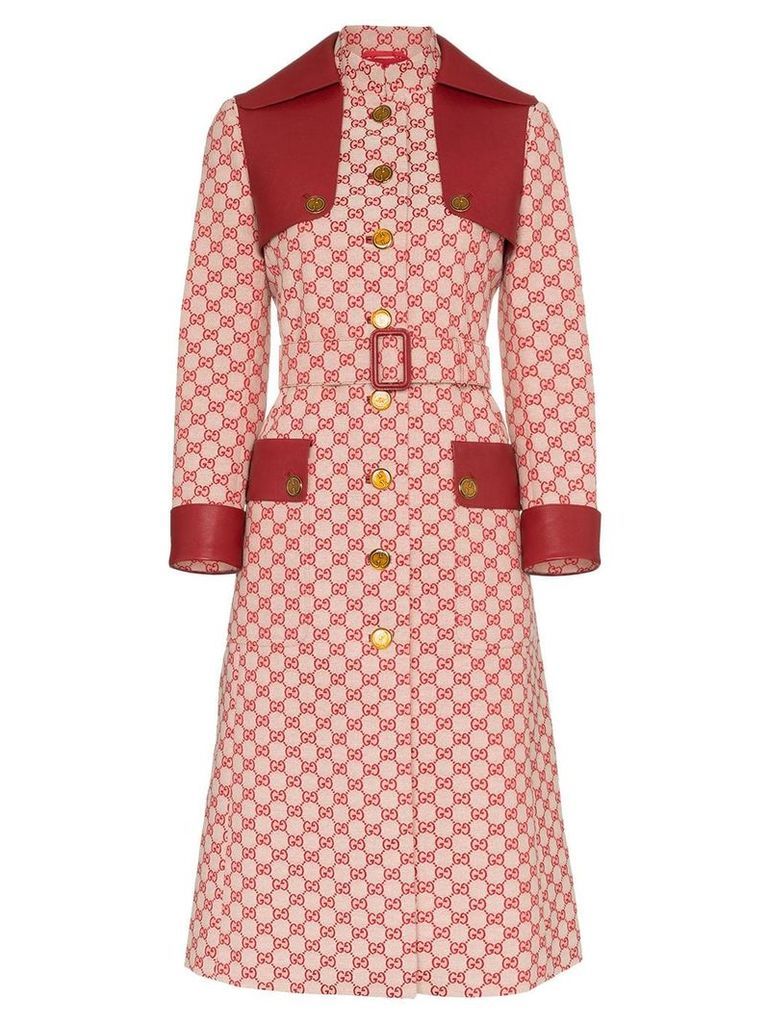 Gucci GG print trench coat - Red