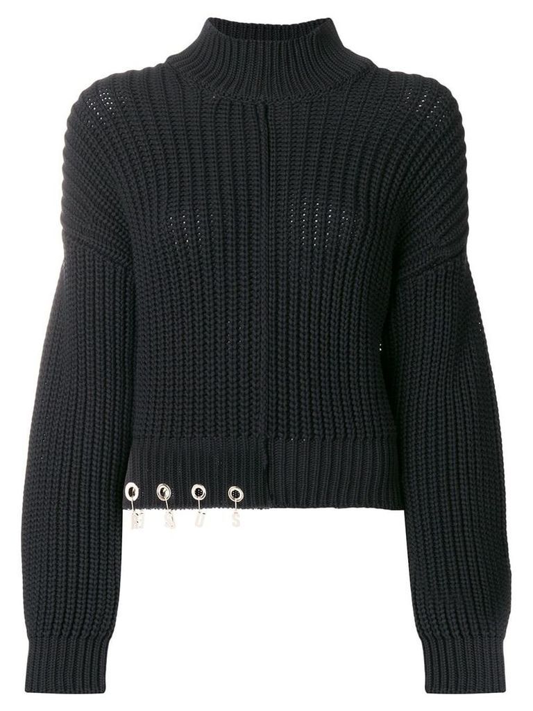 Versus logo charm sweater - Black