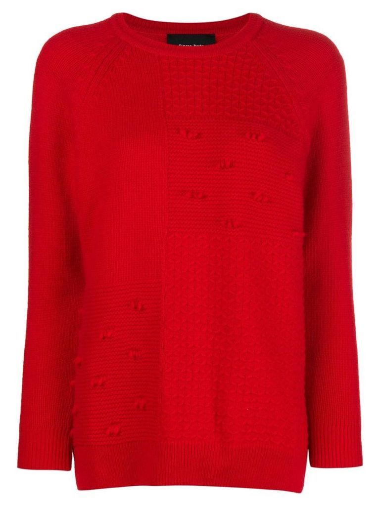 Simone Rocha patchwork knit sweater - Red