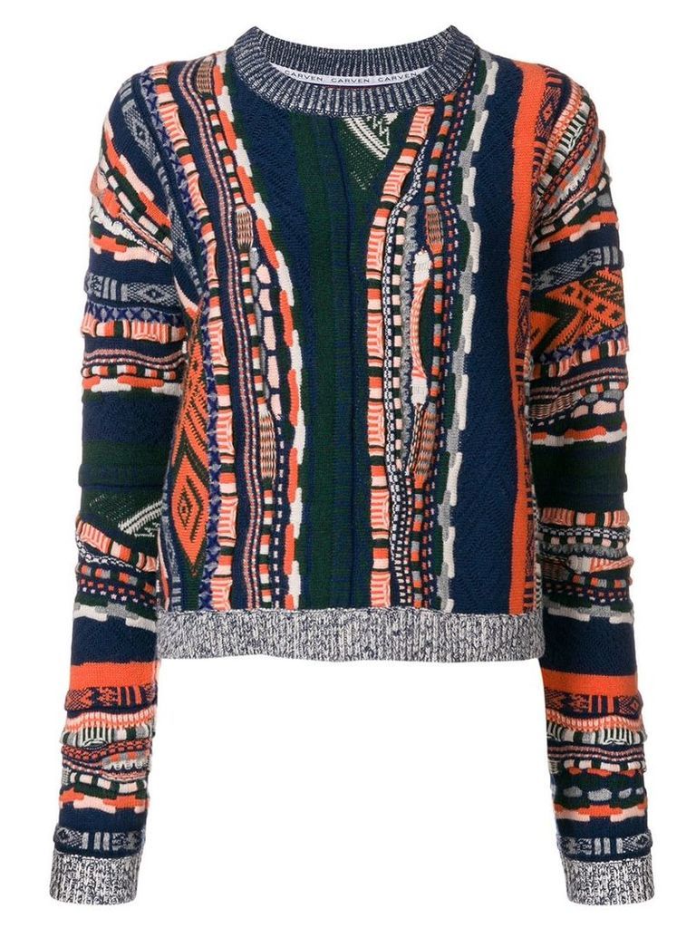 Carven multi-pattern sweater - Blue