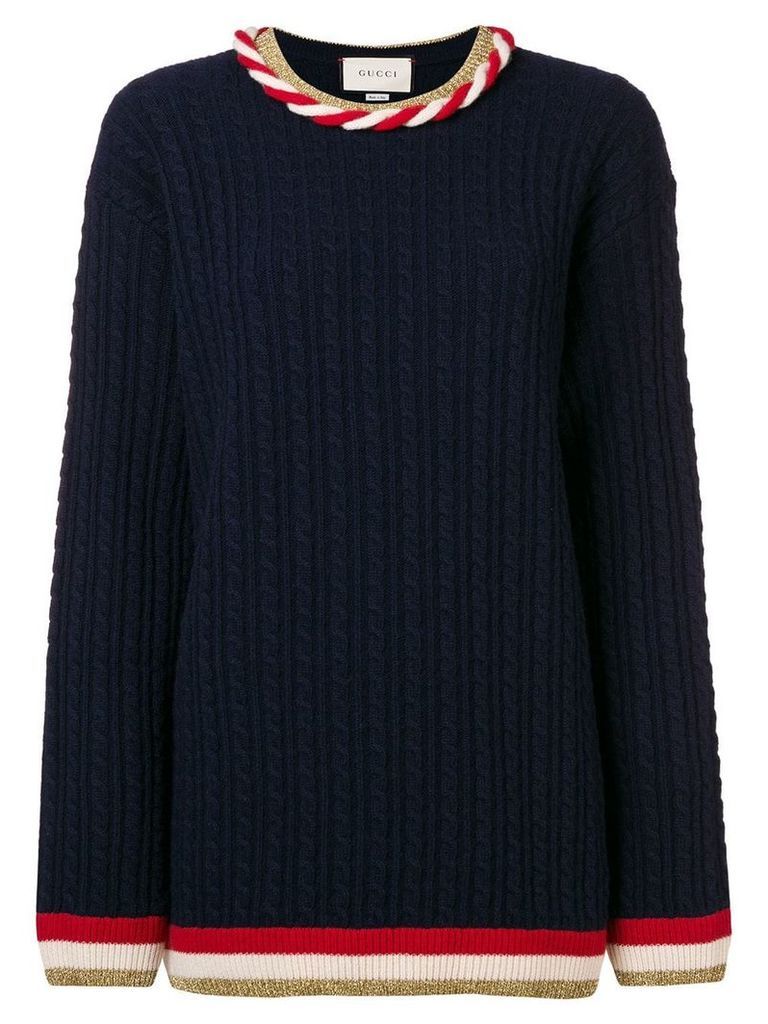Gucci cable knit jumper - Blue