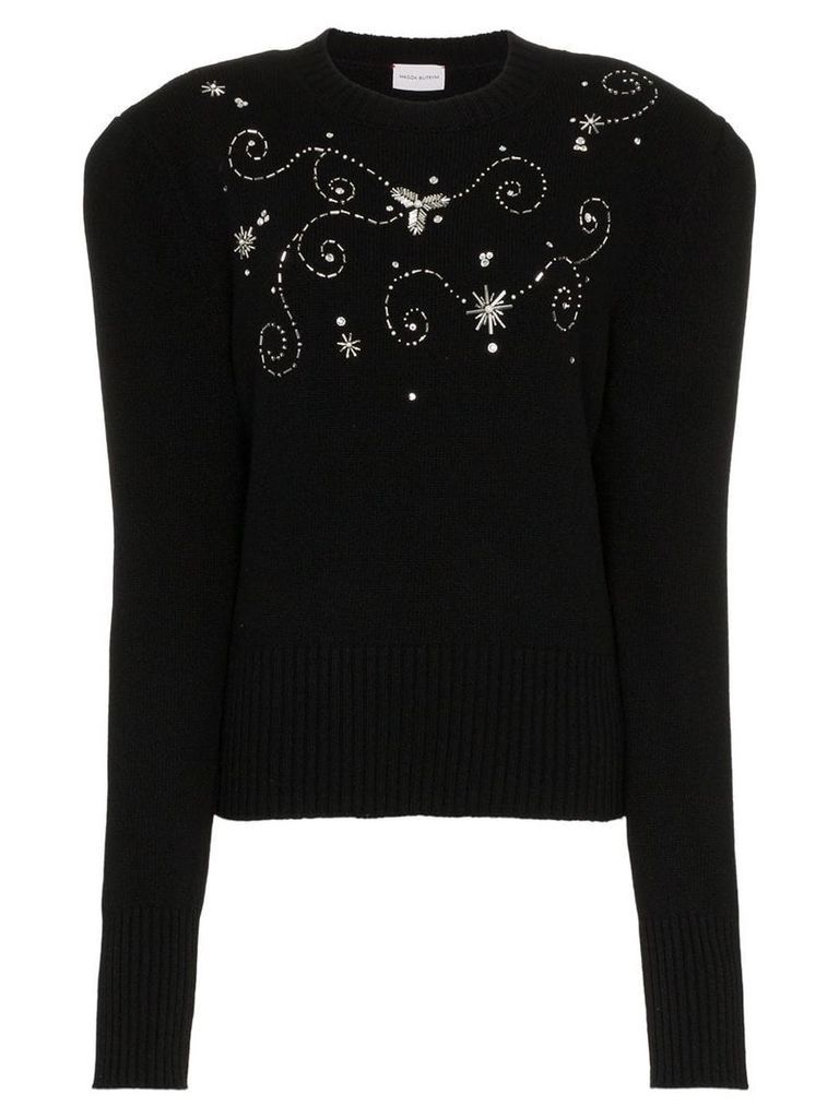 Magda Butrym murray embellished wool jumper - Black
